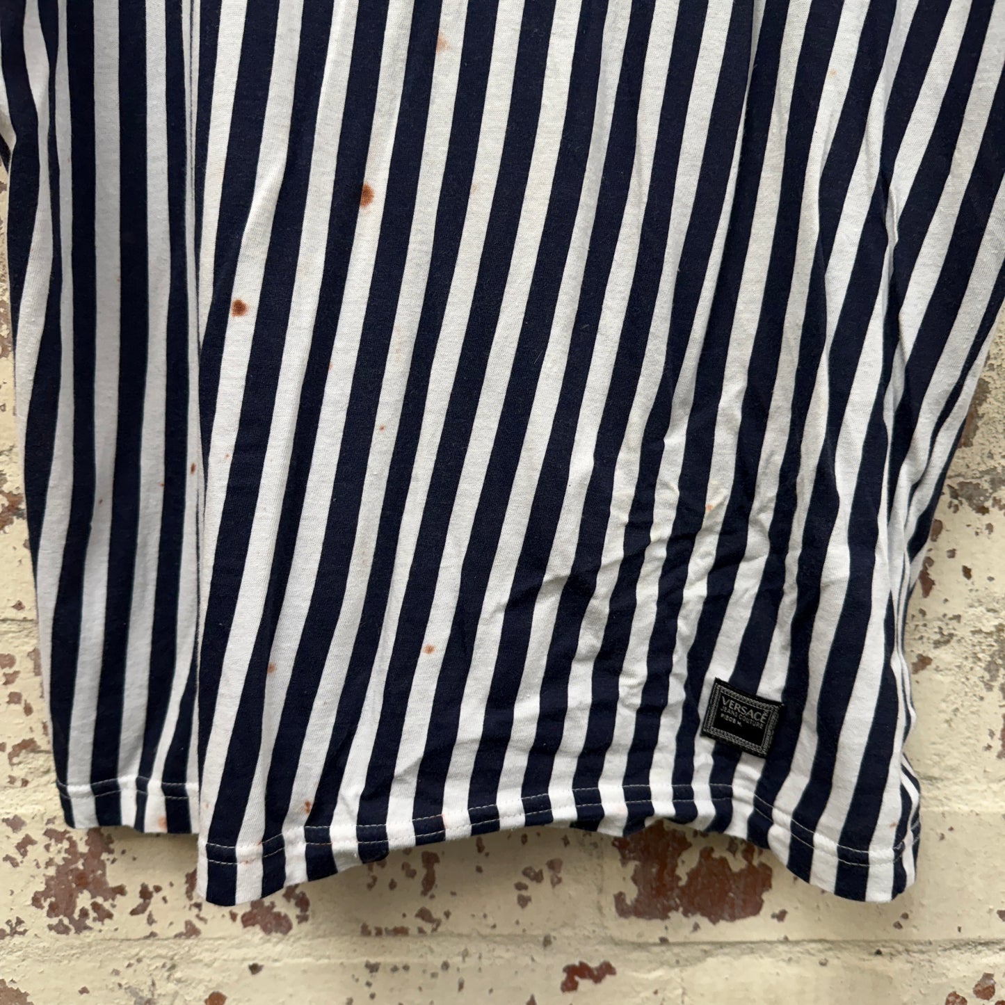 1990s Striped Versace Jeans T-Shirt