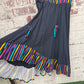 1970s Black Striped Cotton Dress