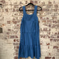 1980s Blue Cotton Belted Summer Dress