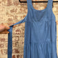 1980s Blue Cotton Belted Summer Dress