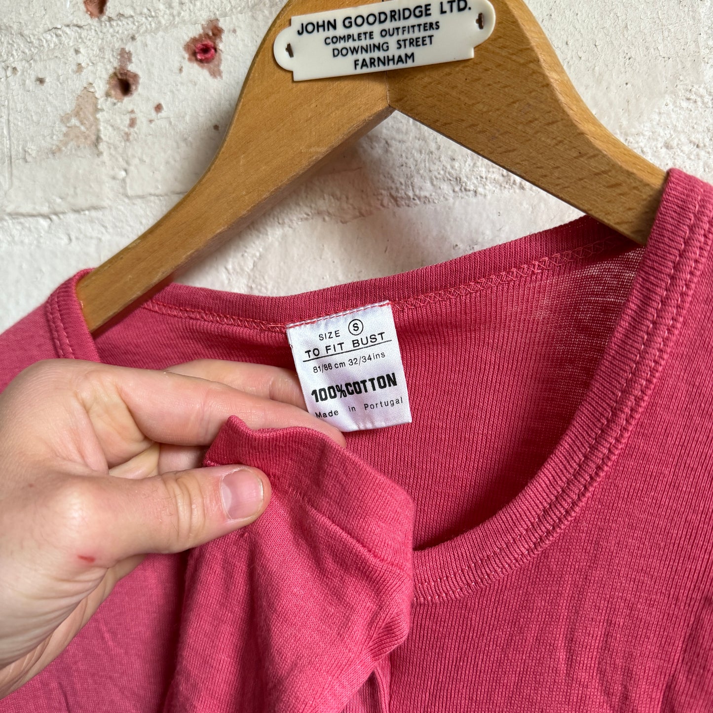1970s Pink Button Long Sleeved Top