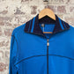 1970s Blue and Black Zip Up Track Top
