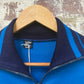 1970s Blue and Black Zip Up Track Top