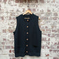 Vintage Dark Green Wool Guernsey Tank Top Jumper