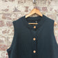 Vintage Dark Green Wool Guernsey Tank Top Jumper