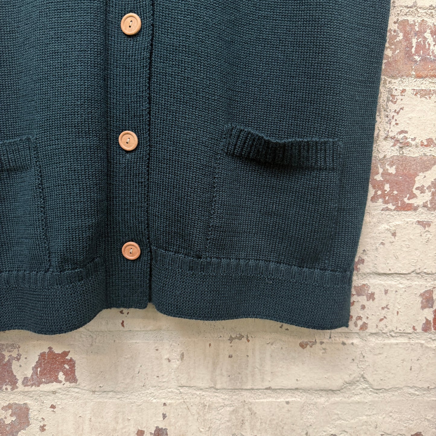 Vintage Dark Green Wool Guernsey Tank Top Jumper