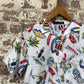 1960s White Caribbean Printed Leisure Shirt