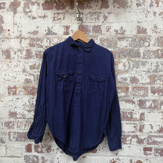 1960s Navy British Work Pullover Shirt