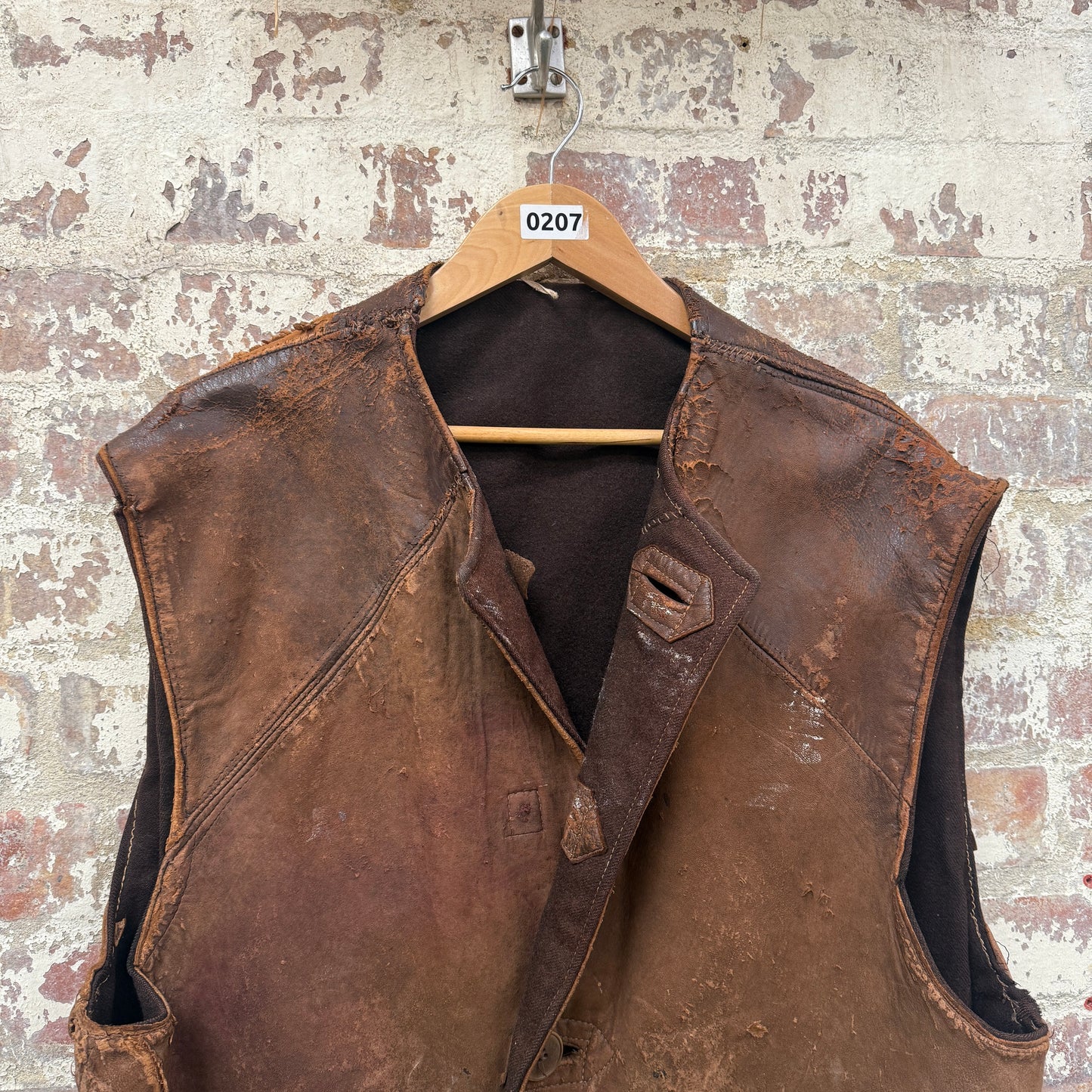 1940s 1945 WW2 British Military Leather Jerkin Coat
