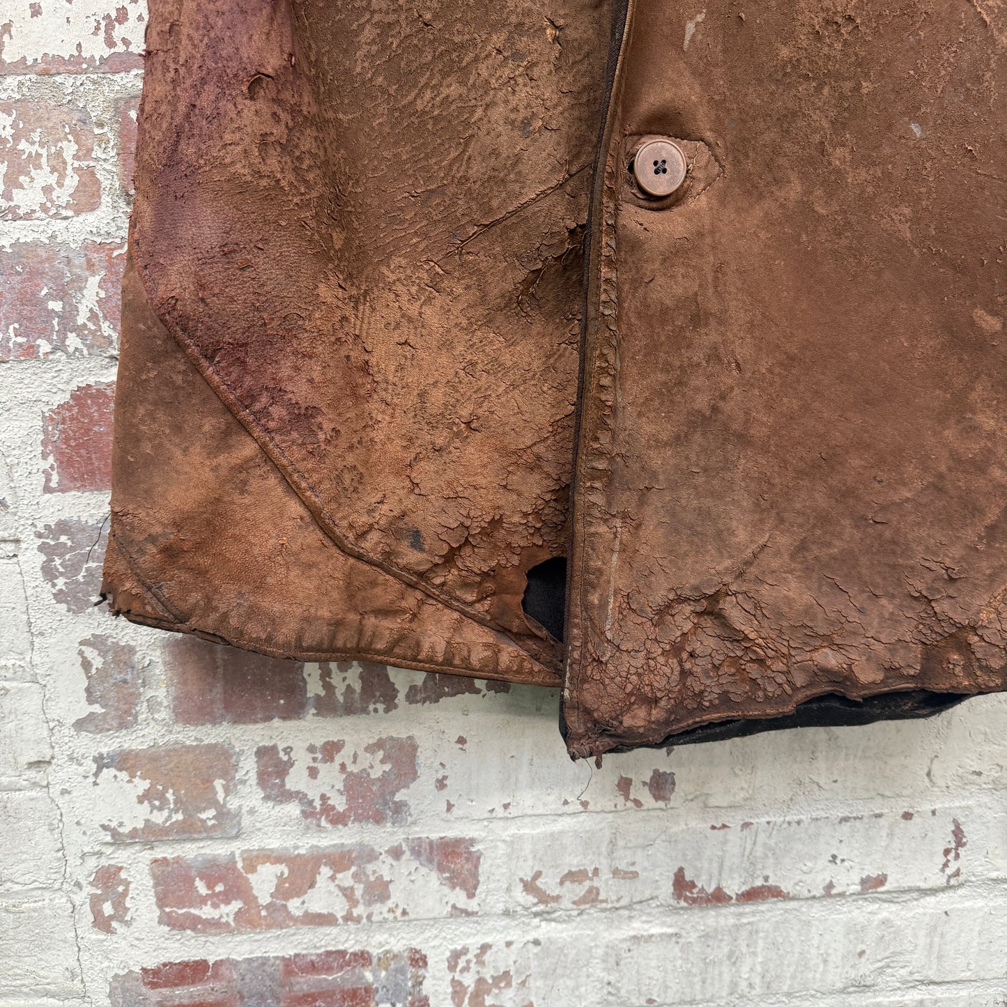 1940s 1945 WW2 British Military Leather Jerkin Coat