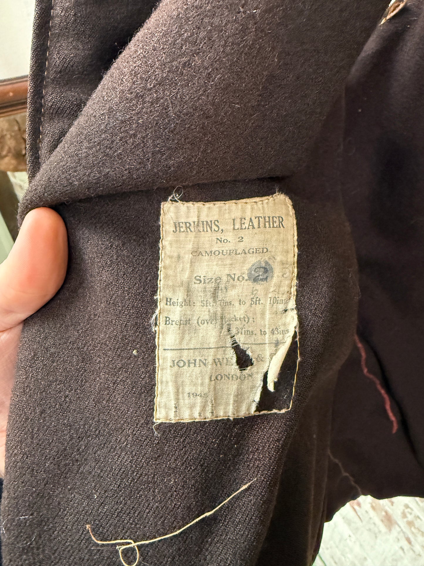 1940s 1945 WW2 British Military Leather Jerkin Coat