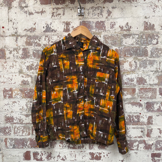 1960s British Patterned Keltex Button Leisure Shirt