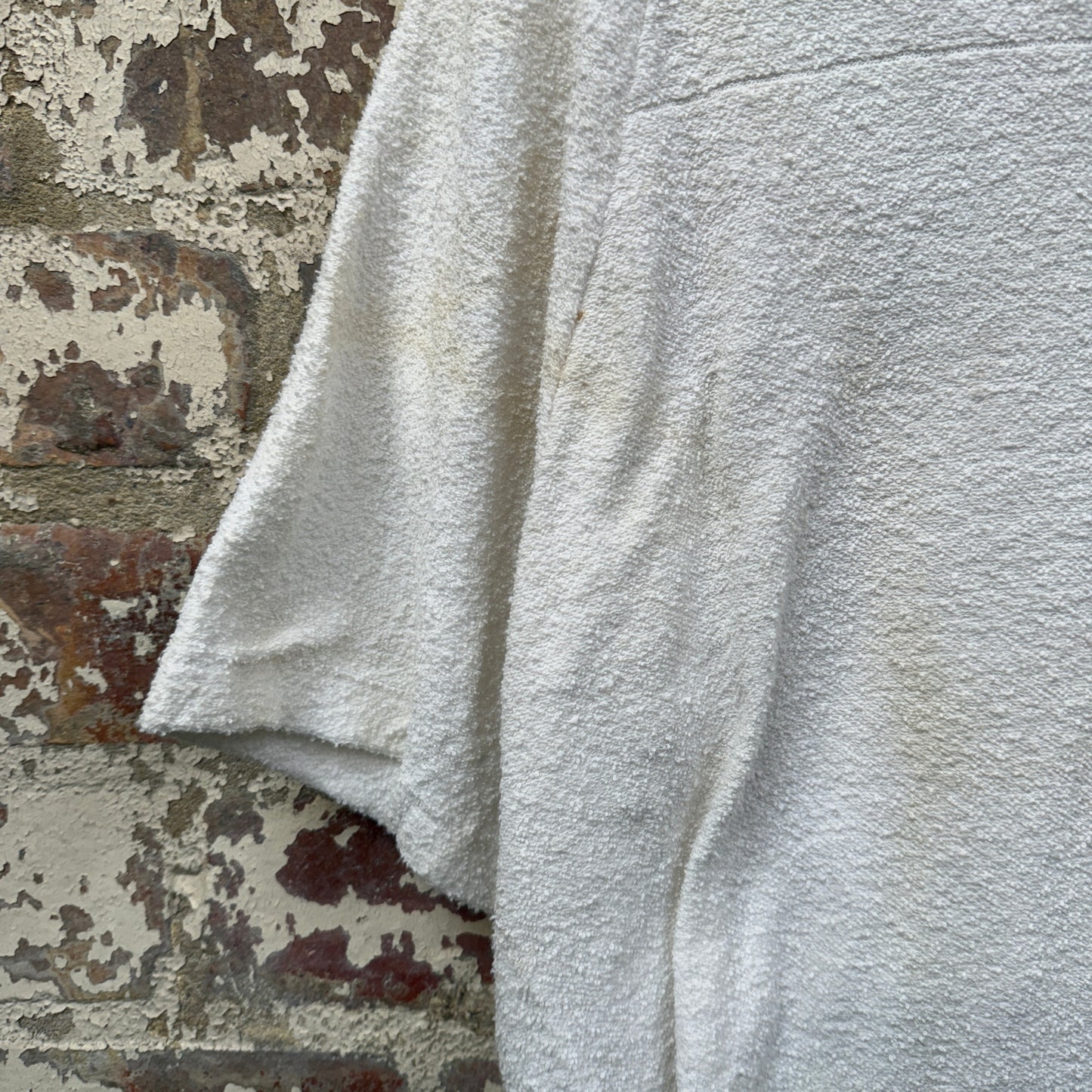1960s 1970s White Towelling Leisure Shirt