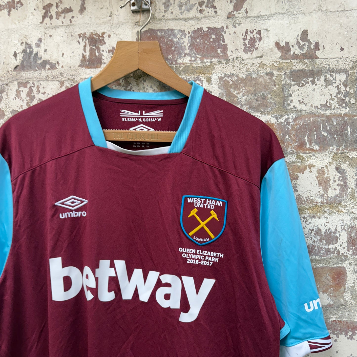 2016-2017 Umbro West Ham Home Football Kit Shirt