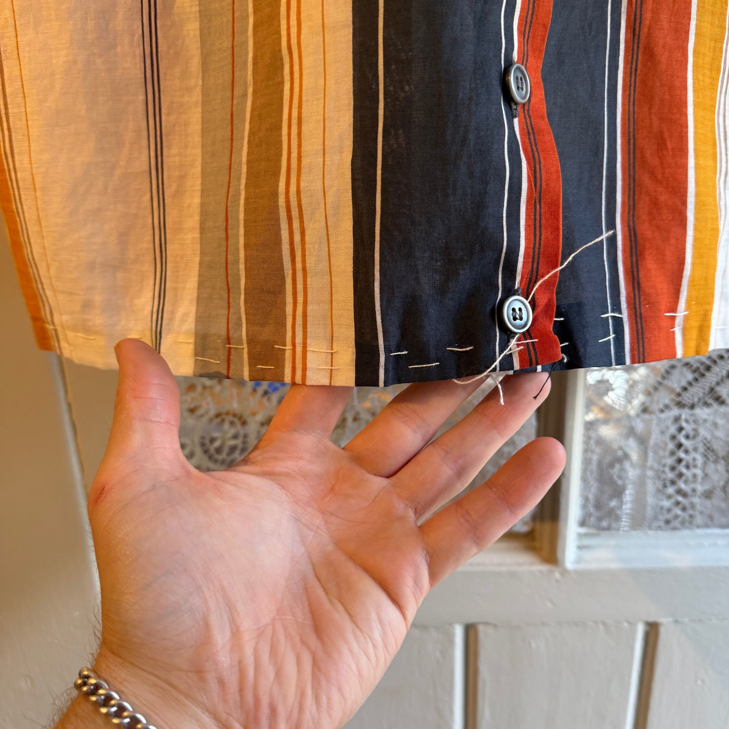 1970s Italian Cotton Striped Leisure Shirt