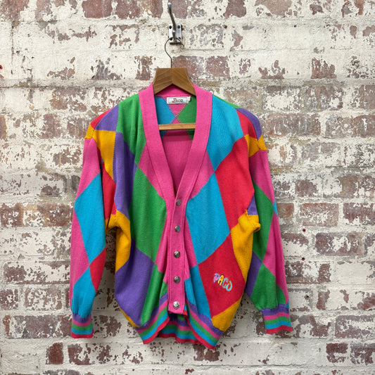 1990s Multicoloured Paco Cardigan Knitted Jumper