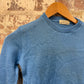 1940s 1950s Blue Wool Knitted Patterned Jumper