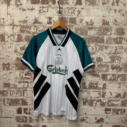 1990s White Adidas Liverpool Away Football kit Shirt
