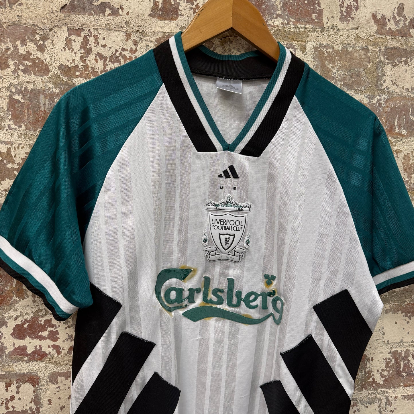 1990s White Adidas Liverpool Away Football kit Shirt