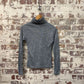1970s 1980s Grey Unusual Long Sleeve Roll Neck Top
