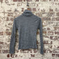 1970s 1980s Grey Unusual Long Sleeve Roll Neck Top