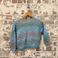 1970s Blue Multicoloured Mohair Knitted Cardigan Jumper