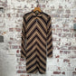 1970s Brown Striped Italian Dress