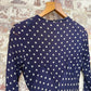 1930s Navy Polka Dot Drop Waist Silk Dress