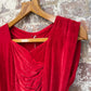 1950s 1960s Red Crushed Velvet Belted Dress