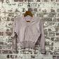 1940s 1950s Beige Knitted V-Neck Top