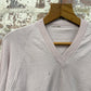 1940s 1950s Beige Knitted V-Neck Top