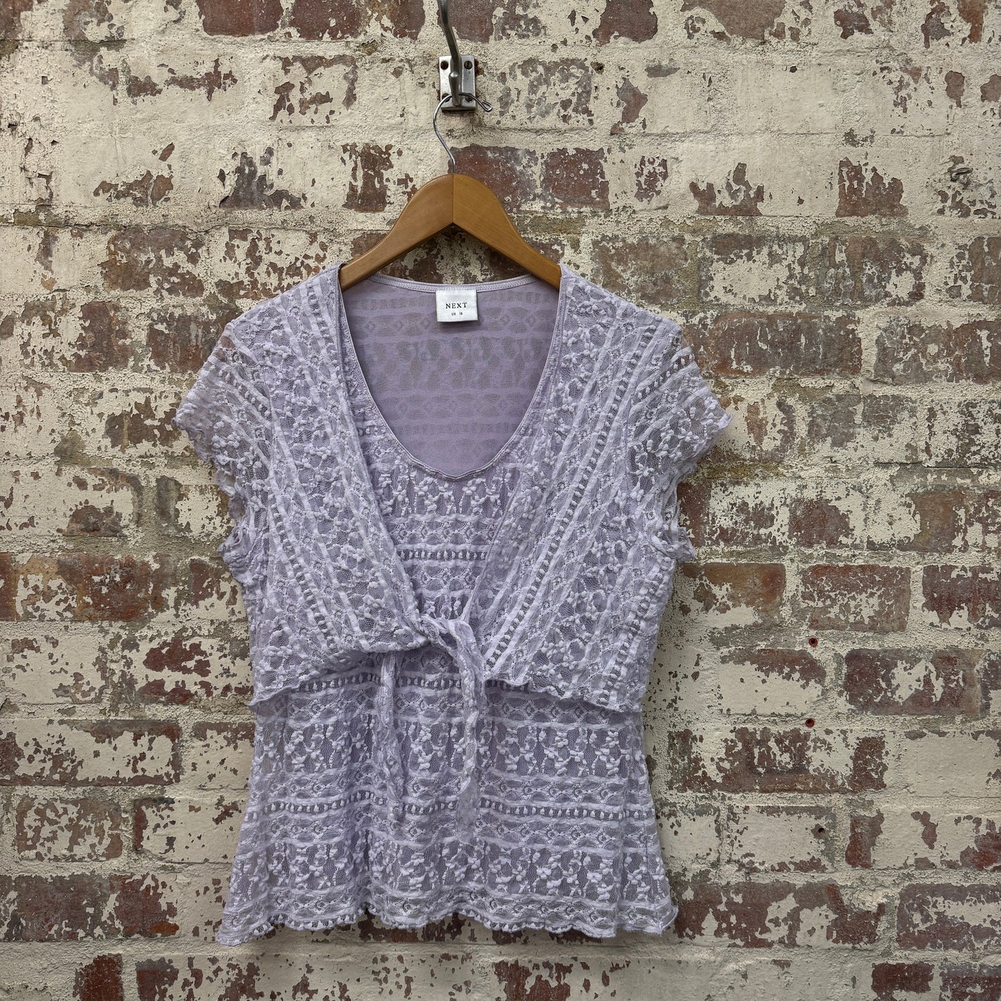 1990s Lilac Next Lace Cotton Blouse Top