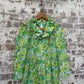 1970s Green Cotton Printed Long Dress