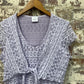 1990s Lilac Next Lace Cotton Blouse Top