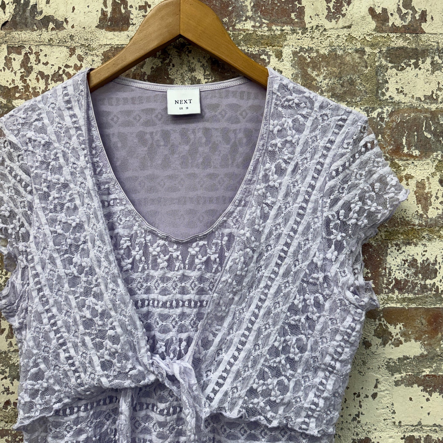 1990s Lilac Next Lace Cotton Blouse Top