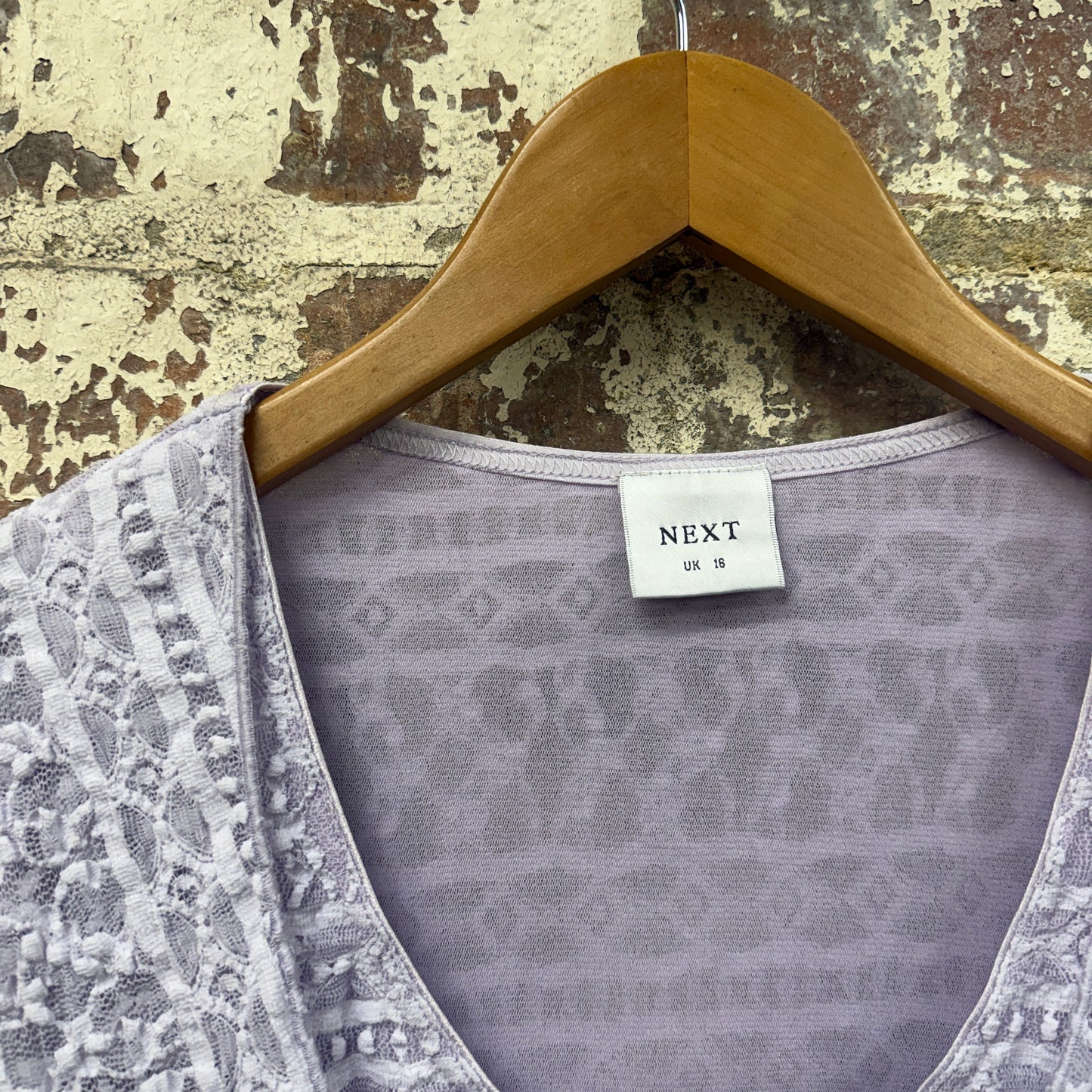 1990s Lilac Next Lace Cotton Blouse Top