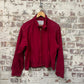 1960s Red Cotton rayon Golf Harrington Jacket