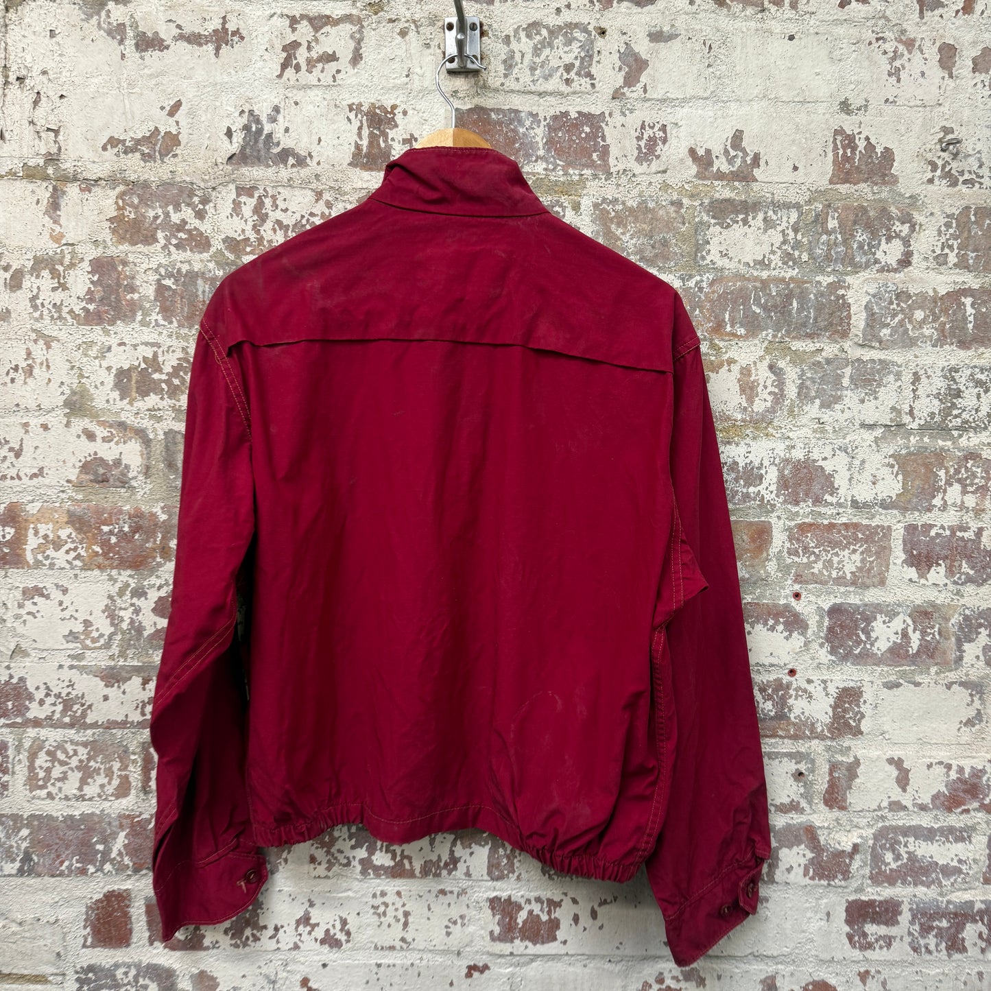 1960s Red Cotton rayon Golf Harrington Jacket