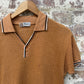 1960s British Timex Mustard Patterned Leisure Polo Shirt Top