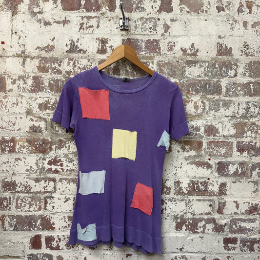 1970s Purple Punk Patched T-Shirt