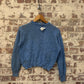 1950s Blue Wool Patterned Knitted Jumper