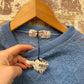 1950s Blue Wool Patterned Knitted Jumper