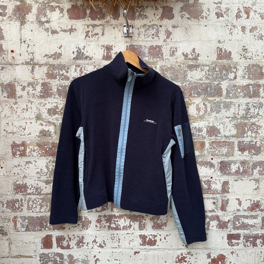 1990s Navy Reebok Zip Up Fleece Jumper