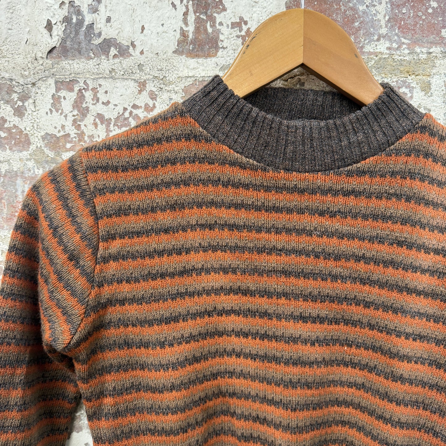 1970s Brown Striped Knitted Jumper