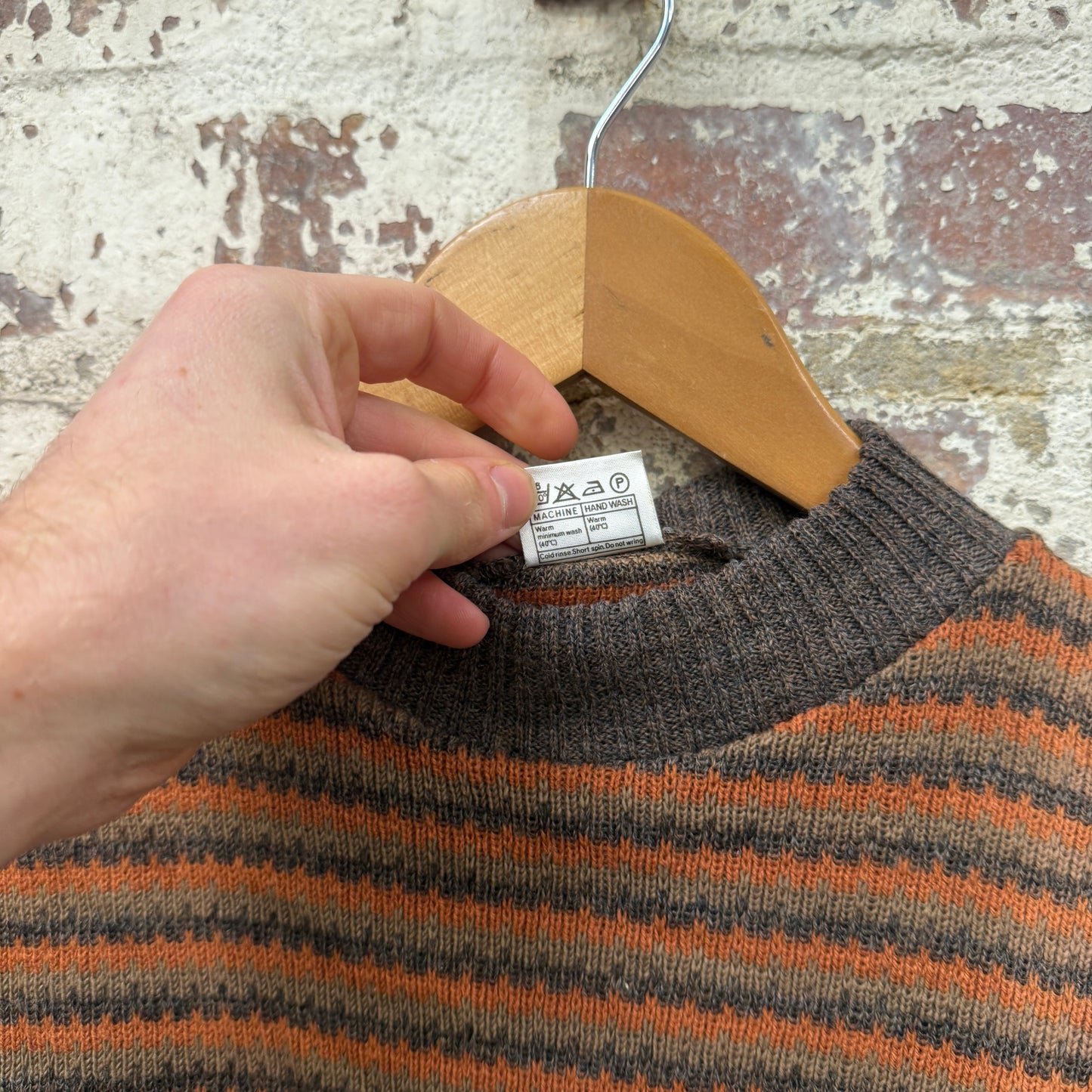 1970s Brown Striped Knitted Jumper