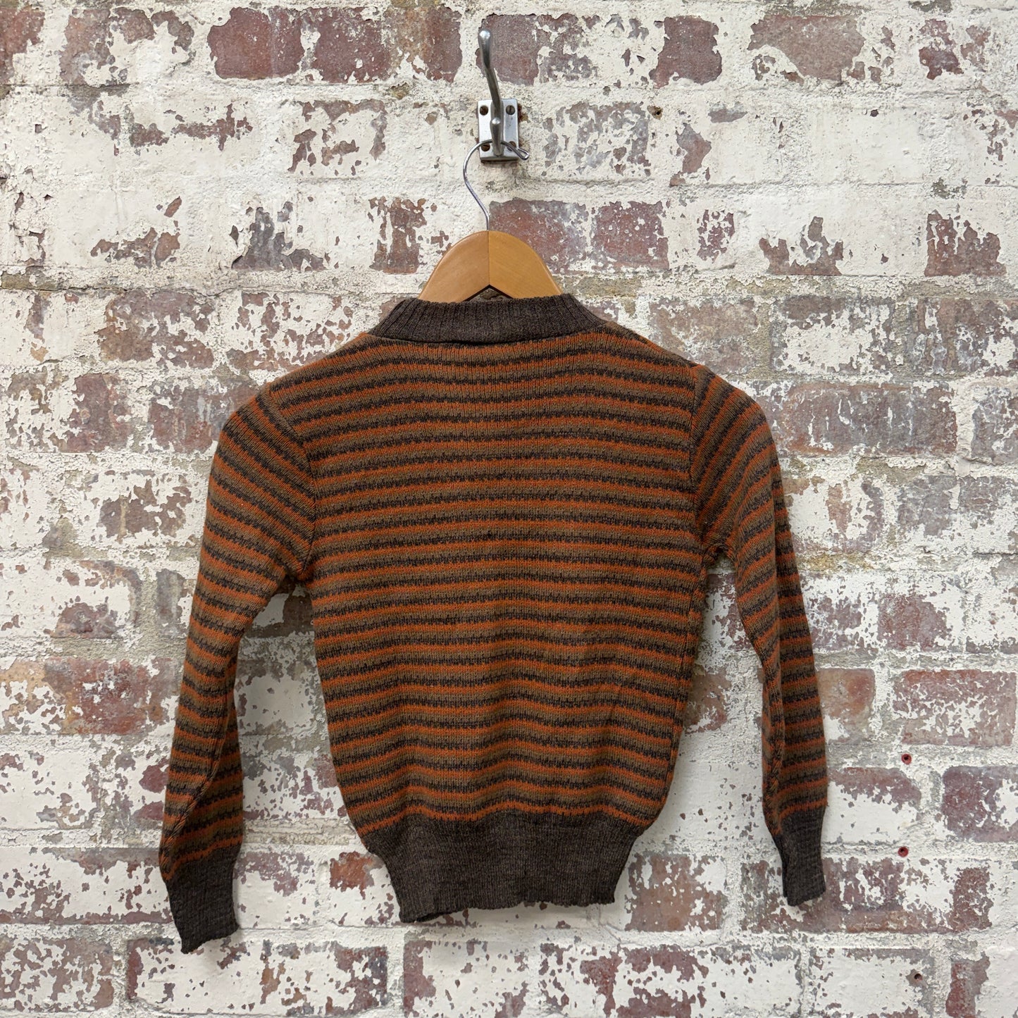 1970s Brown Striped Knitted Jumper