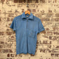 1970s Blue Towelling Zip Polo Shirt Top