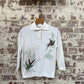 1970s White Graphic Knitted Button Shirt