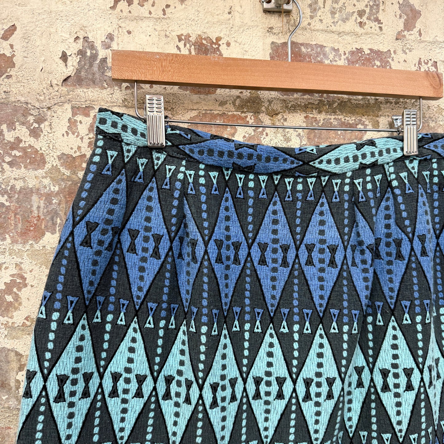 1970s Blue Aztec Skirt