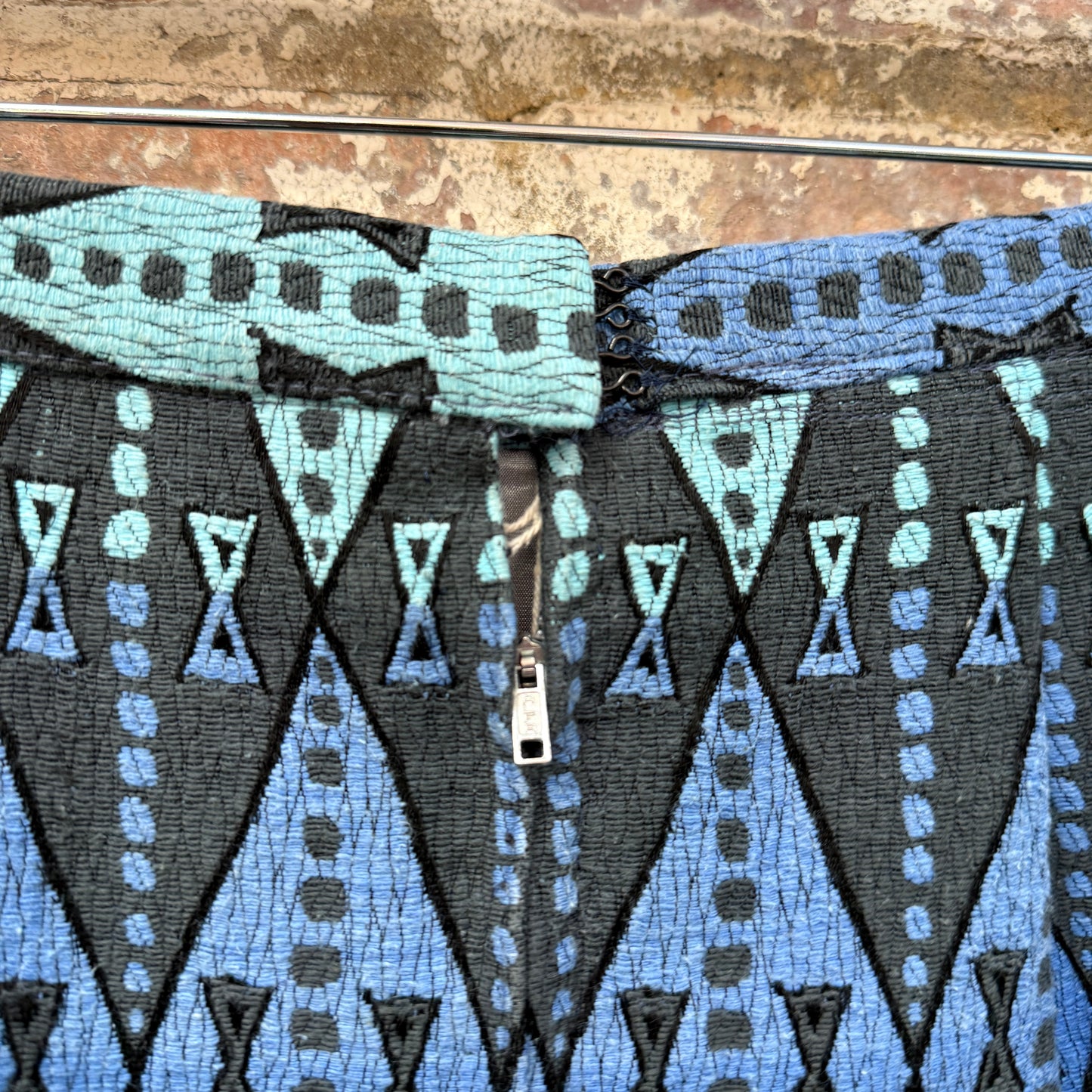 1970s Blue Aztec Skirt